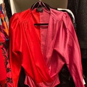 Satin  two tone blouse